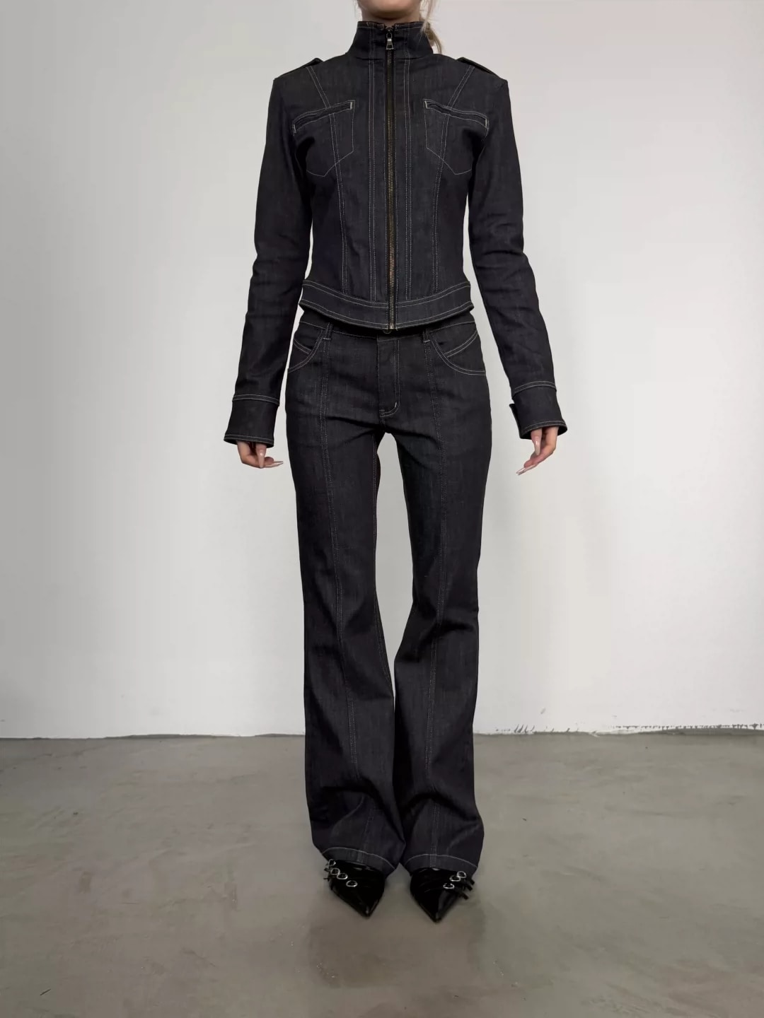 NABOUN Japanese Imported 13oz Low-Rise Flare Jeans